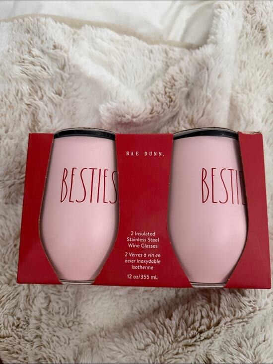 Rae Dunn Other - NWT | Rae Dunn | Set of 2 Insulated Stainless Steel "Besties" Wine Glass